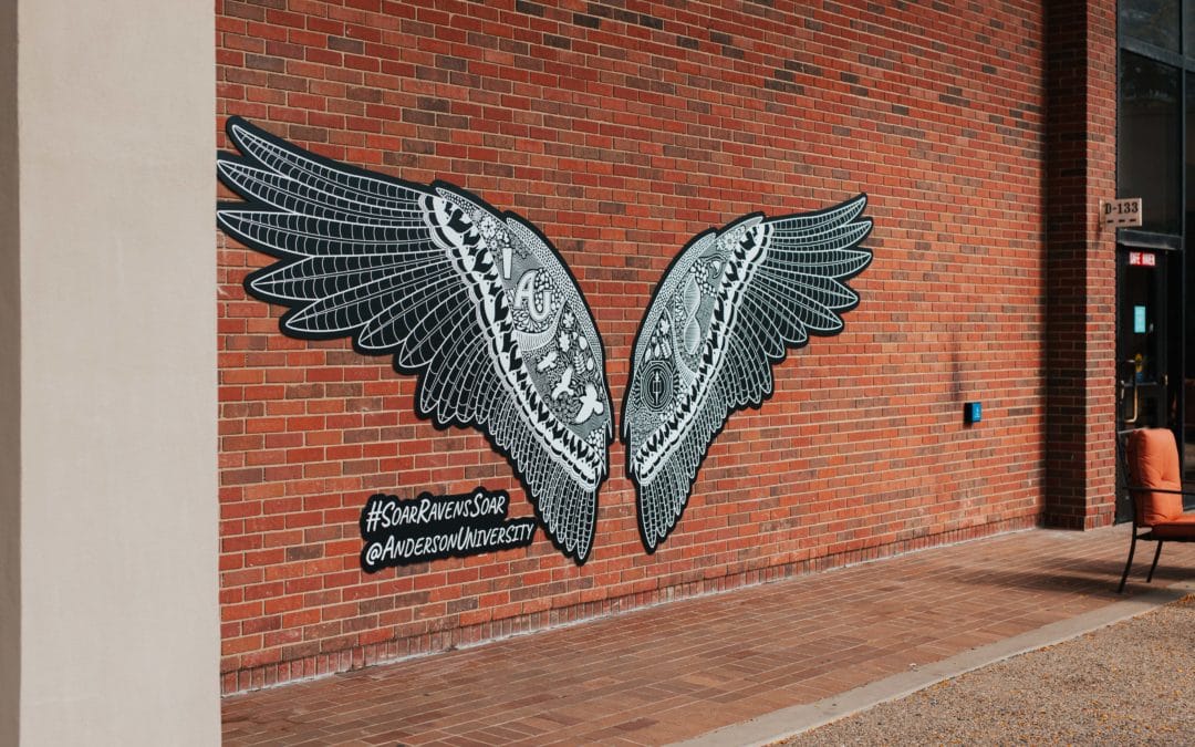 Anderson University Unveils New Raven Wings Mural
