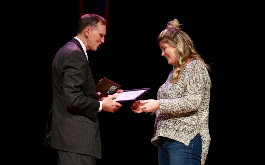 Makayla Holland receives 2019 Nicholson Servant Leader Award