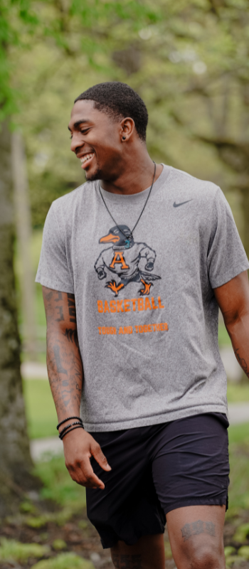 Anderson University student walking