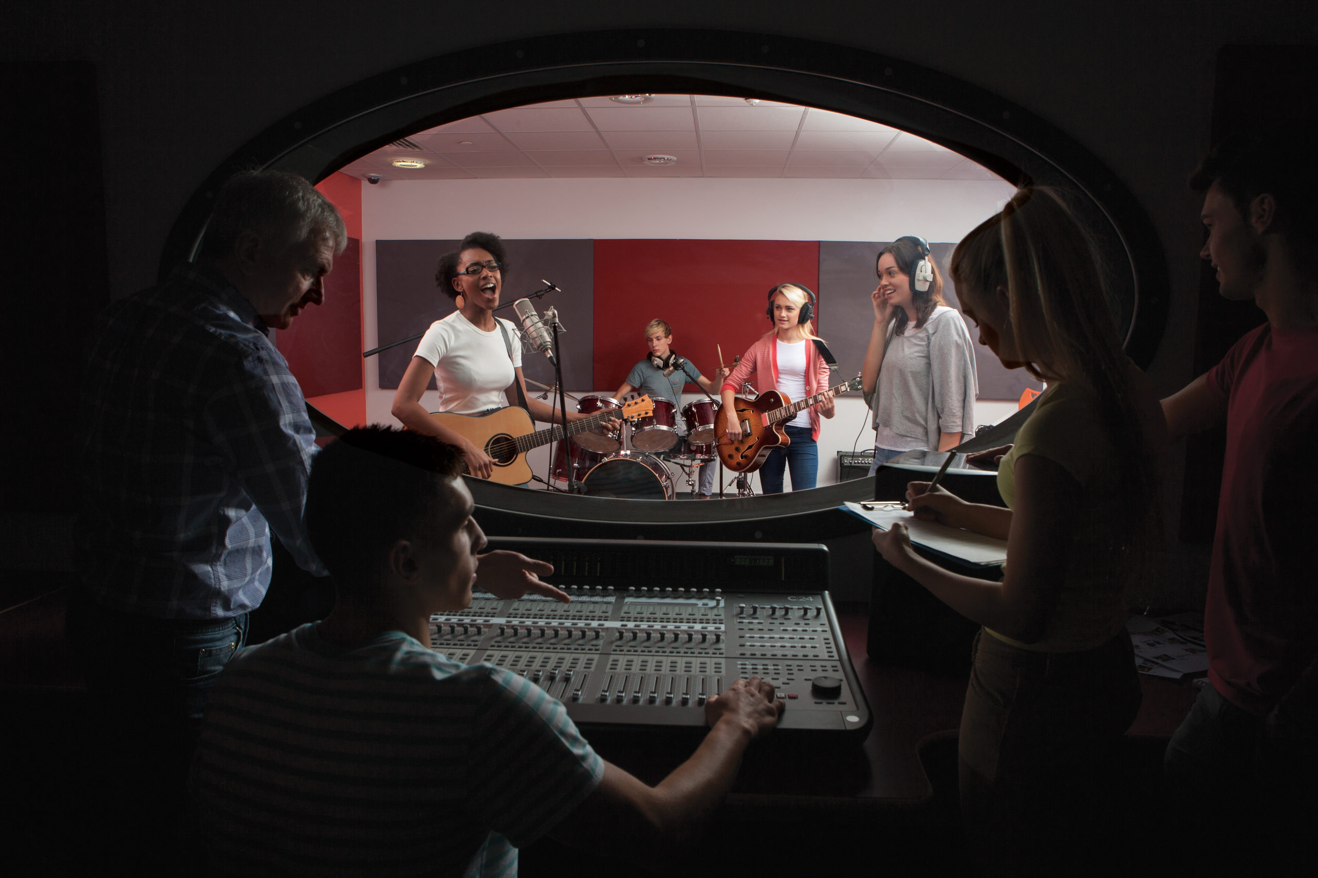 students-in-recording-studio