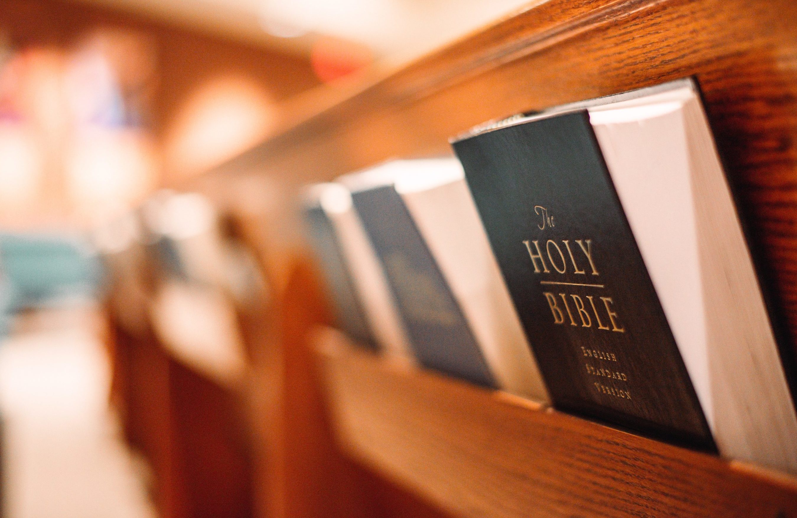 Bibles in church pew